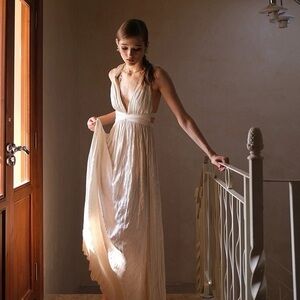 Elegant Cream Maxi Dress
